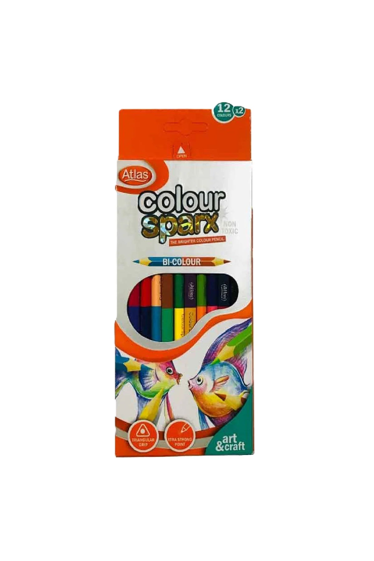 Atlas Bi-Colour Pencils 12×2 colours Sparx