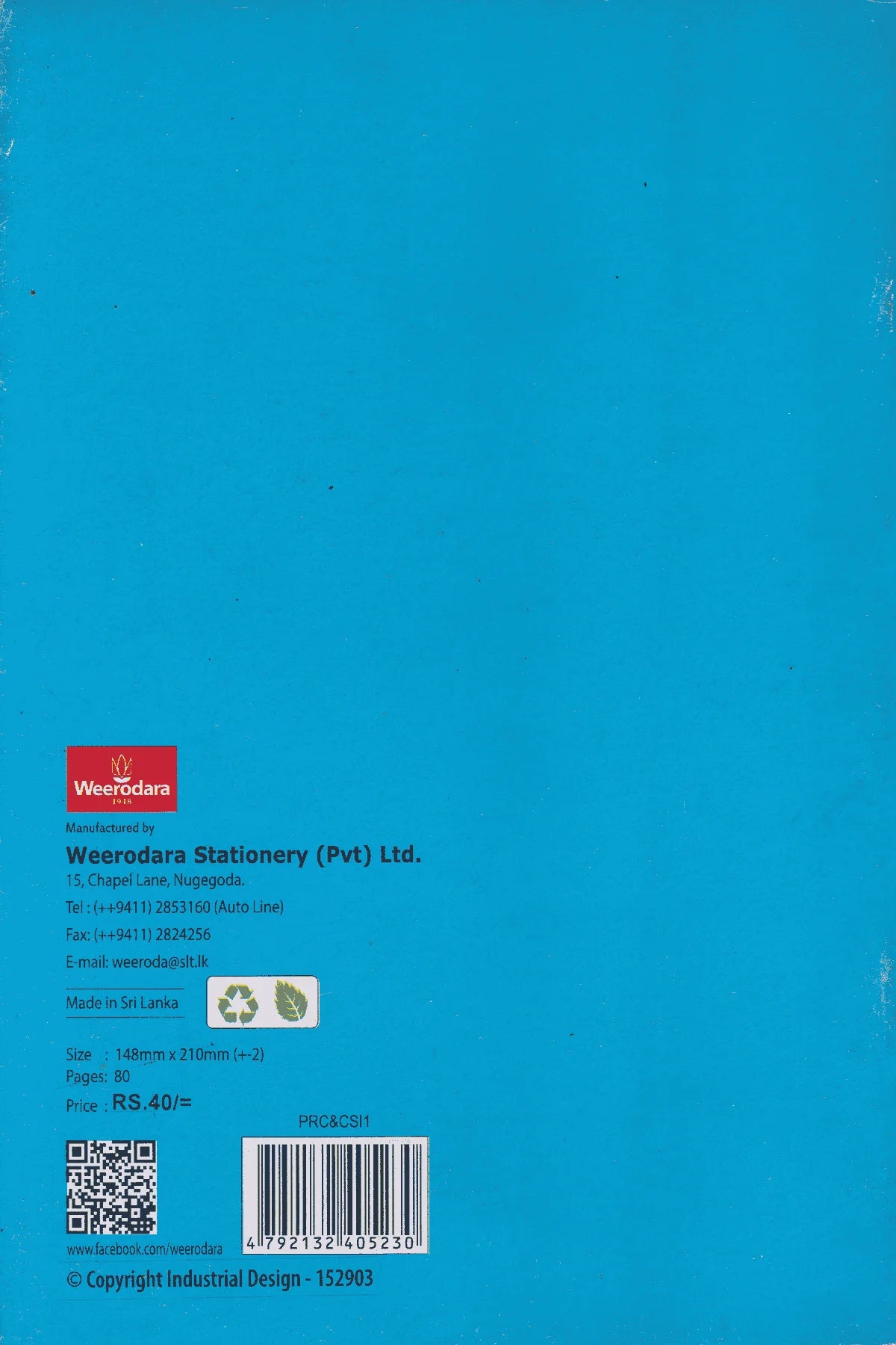 Weerodara 1" Single Ruled 80 Pages