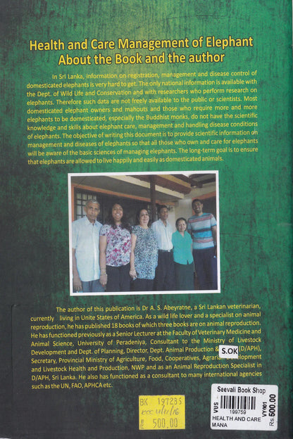 Health and Care Management of Elephants